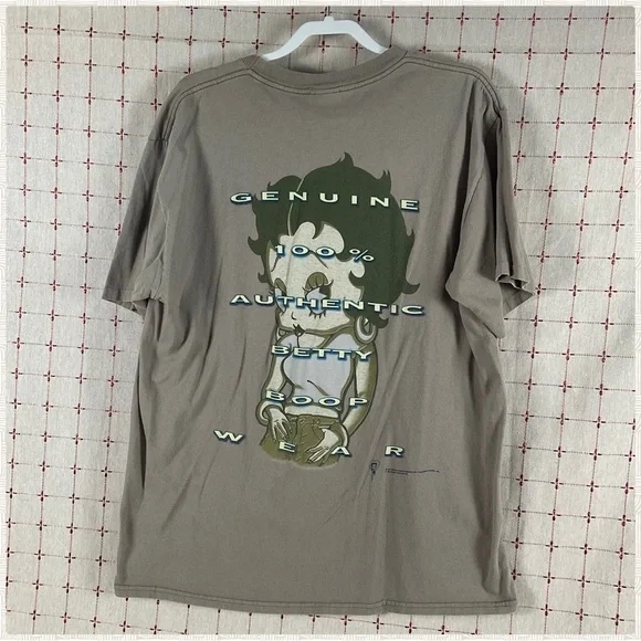 Vintage 90s Genuine 100% Authentic Betty Boop Wear XL Kings Green Oversized Top - Picture 1 of 9